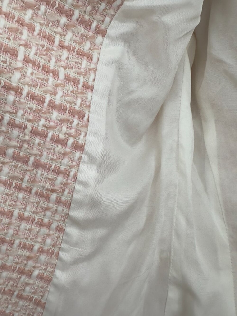 ZARA BASIC Light Pink Tweed Jacket, Size 2 - Like New - Picture 5 of 8